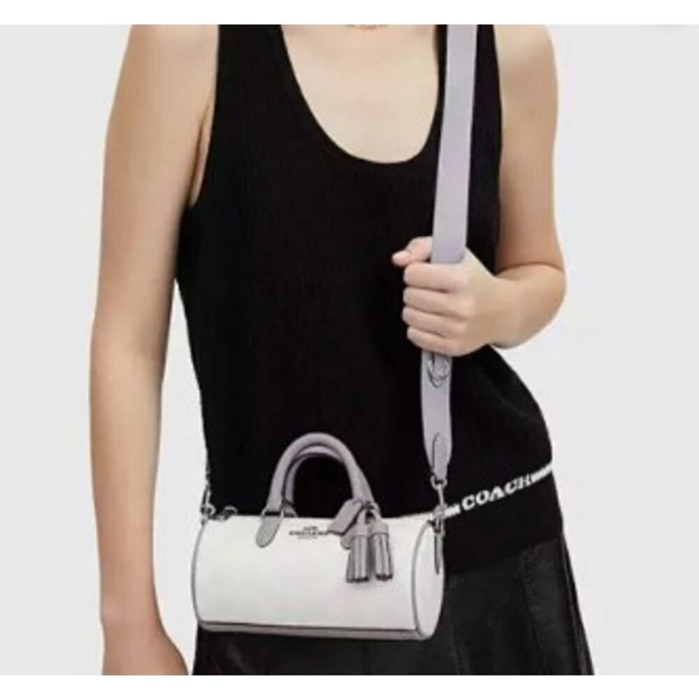 NWOT Coach Lacey Crossbody Signature Canvas Chalk Mist Purple - Picture 2 of 11